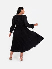Plisse Long Sleeve Wrap Midaxi Dress - Image 2 of 5