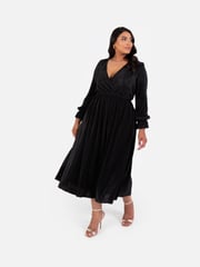 Plisse Long Sleeve Wrap Midaxi Dress - Image 5 of 5