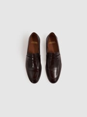 Reiss Oxblood Bray Leather Patent Leather Saddle Loafers - Image 3 of 5