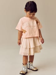 Peach Pink 100% Cotton T-Shirt & Skirt Set (3mths-7yrs) - Image 2 of 8