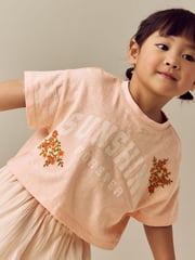 Peach Pink 100% Cotton T-Shirt & Skirt Set (3mths-7yrs) - Image 4 of 8
