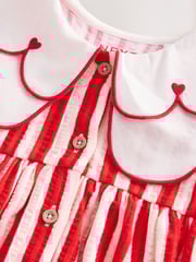 Rot mit Herzmuster - Ärmelloses Sommerkleid mit Kragen (3 Monate bis 7 Jahre) - Bild 8 von 9