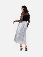 Lovedrobe Pleated Metallic Midi Skirt - Image 2 of 6