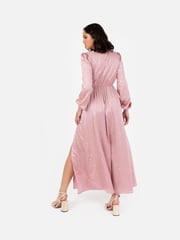 Lovedrobe Pink Wrap Front Long Sleeve Midaxi Dress - Image 2 of 5
