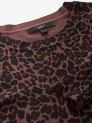 Animal Burgundy Crew Neck Long Sleeve Pattern Knitted Jumper - Image 8 of 8