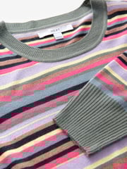 Multi Bright Stripe Crew Neck Long Sleeve Pattern Knitted Jumper - Image 6 of 7