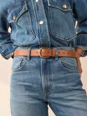 Tan Brown Regular Premium Made In Italy Casual Leather Belt - Image 1 of 5