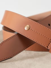 Tan Brown Regular Premium Made In Italy Casual Leather Belt - Image 5 of 5