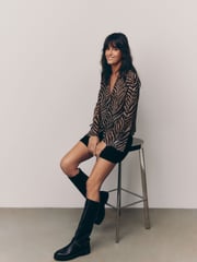 Zebra Long Sleeve Mesh Shirt - Image 4 of 8