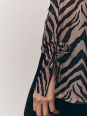 Zebra Long Sleeve Mesh Shirt - Image 5 of 8