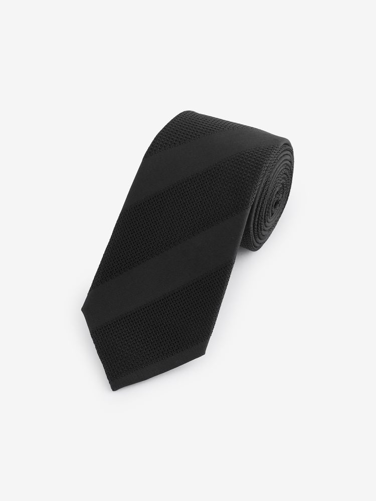 Black Stripe Silk Design Tie - Image 1 of 3