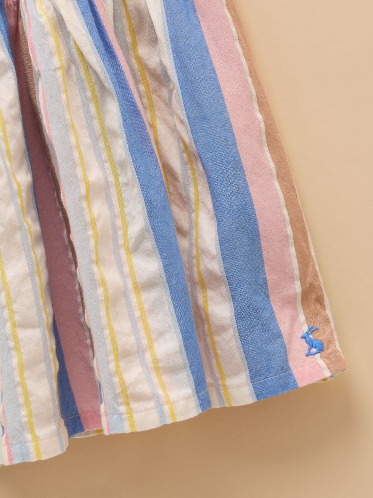 Joules Poppie Blue & Pink Woven Midi Dress - Image 4 of 4