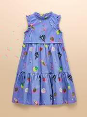 Joules Poppie Blue Woven Midi Dress - Image 3 of 8