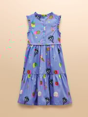Joules Poppie Blue Woven Midi Dress - Image 4 of 8