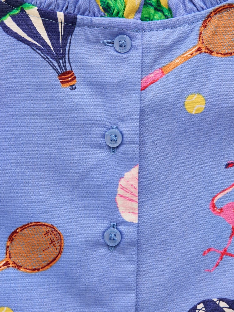 Joules Poppie Blue Woven Midi Dress - Image 8 of 8