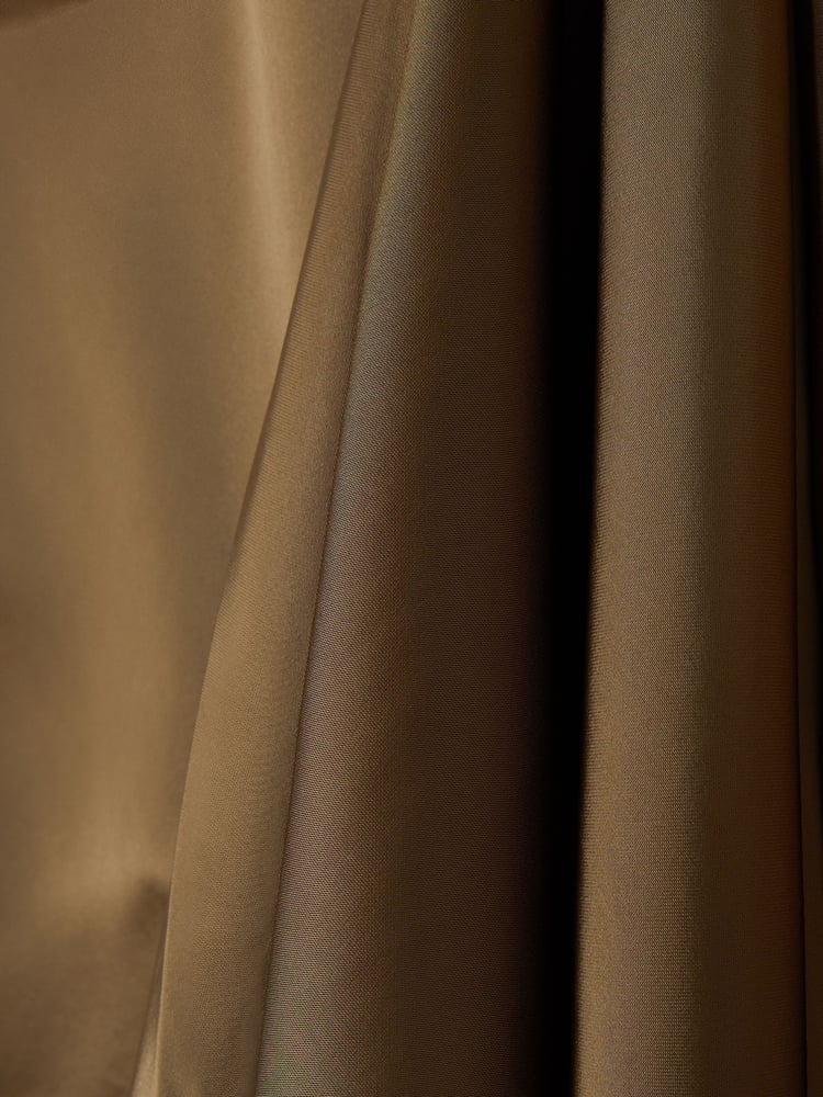 Reiss Khaki Kora Satin Short-Sleeve Midi Dress - Image 6 of 6