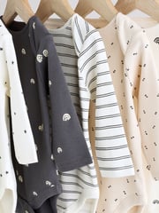 Black and White Baby Long Sleeve Bodysuits 5 Pack - Image 13 of 13