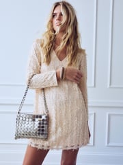 Silver Chain Disc Shoulder Bag - Image 1 of 1