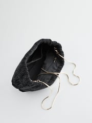 Black Textured Velvet Snap Clutch - Image 7 of 9