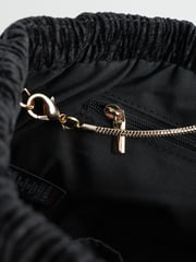 Black Textured Velvet Snap Clutch - Image 8 of 9