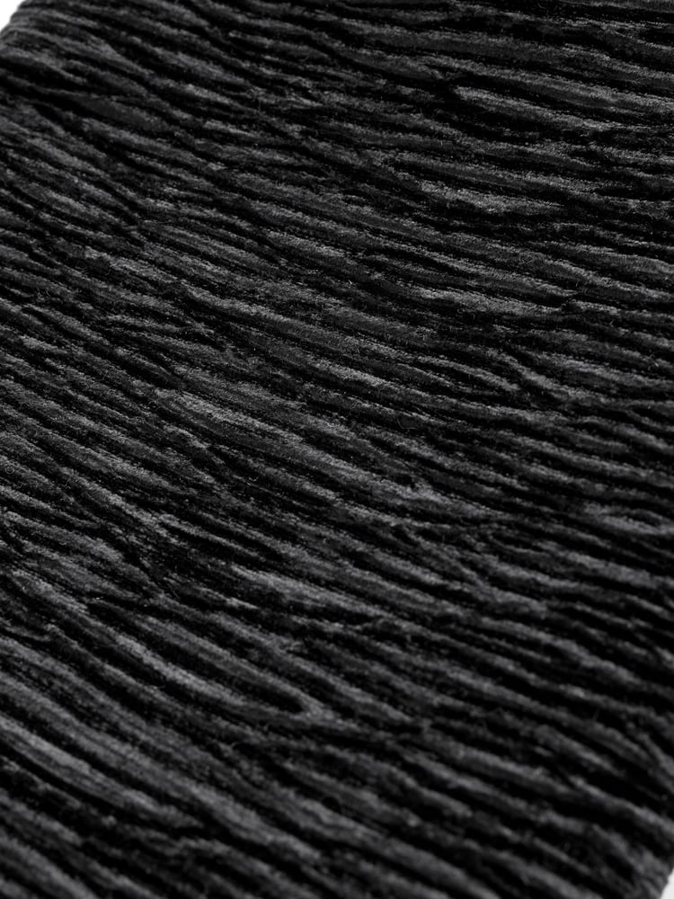 Black Textured Velvet Snap Clutch - Image 9 of 9
