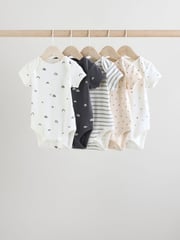 Black/White Baby Short Sleeve Bodysuits 5 Pack - Image 1 of 13