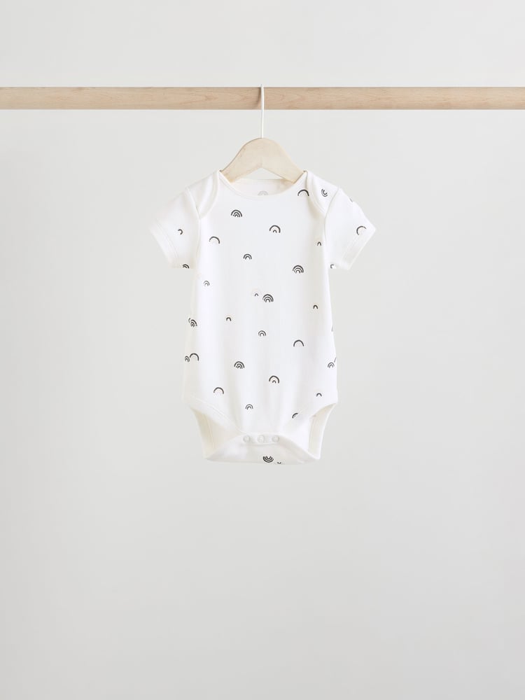 Black/White Baby Short Sleeve Bodysuits 5 Pack - Image 2 of 13