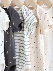 Black/White Baby Short Sleeve Bodysuits 5 Pack - Image 9 of 13