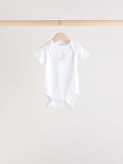 White Baby Animal Print Short Sleeve Bodysuits 5 Pack - Image 3 of 13