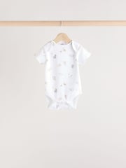 White Baby Animal Print Short Sleeve Bodysuits 5 Pack - Image 4 of 13