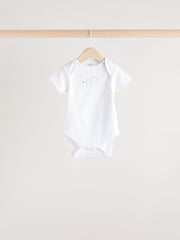 White Baby Animal Print Short Sleeve Bodysuits 5 Pack - Image 8 of 13
