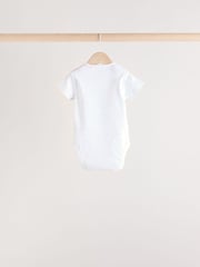 White Baby Animal Print Short Sleeve Bodysuits 5 Pack - Image 9 of 13