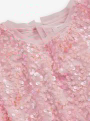 Pink Sparkle Angel Sleeve Sequin Party Dress (3-16yrs) - Image 7 of 9