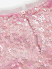 Pink Sparkle Angel Sleeve Sequin Party Dress (3-16yrs) - Image 9 of 9