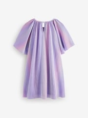 Lilac Purple Rainbow Sparkle Angel Sleeve Party Dress (3-16yrs) - Image 7 of 10
