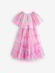 Pink Rainbow Sparkle Mesh Party Dress (3-16yrs) - Image 7 of 10