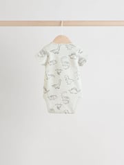 Grey Dinosaur Short Sleeve Baby Bodysuits 5 Pack - Image 3 of 12