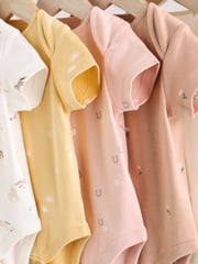 Muted Browns Baby Short Sleeve 100% Cotton Bodysuits 5 Pack - Image 9 of 14
