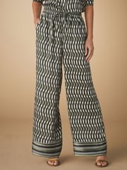 Geo Print Satin Wide Leg Trousers - Image 3 of 8