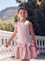 Baker by Ted Baker Pink Satin Bow Detail Occasion Dress - Image 1 of 10