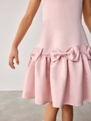 Baker by Ted Baker Pink Satin Bow Detail Occasion Dress - Image 10 of 10