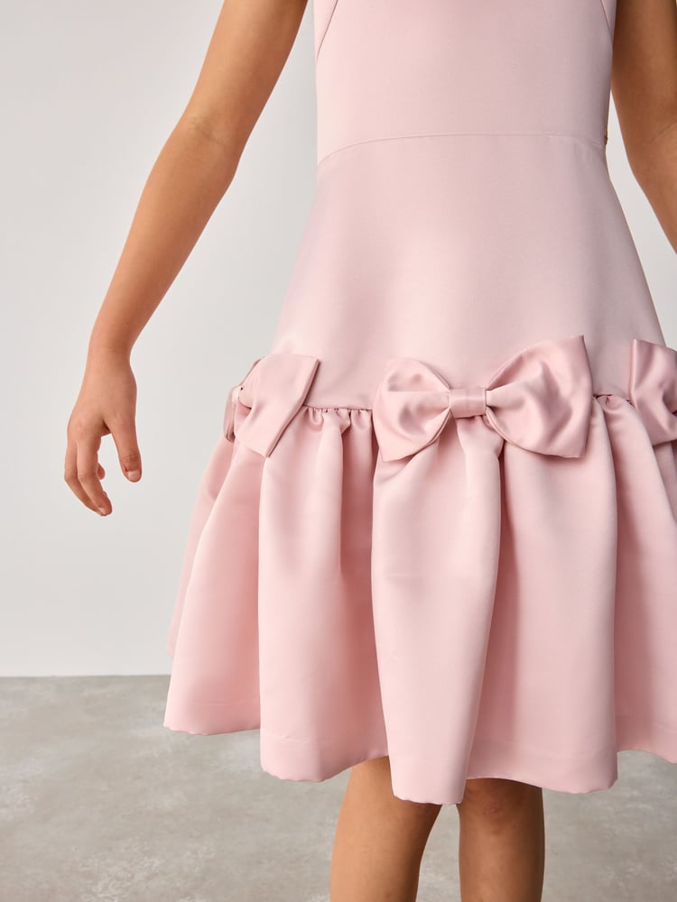Baker by Ted Baker Pink Satin Bow Detail Occasion Dress - Image 10 of 10