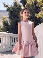 Baker by Ted Baker Pink Satin Bow Detail Occasion Dress - Image 2 of 10