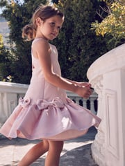 Baker by Ted Baker Pink Satin Bow Detail Occasion Dress - Image 3 of 10