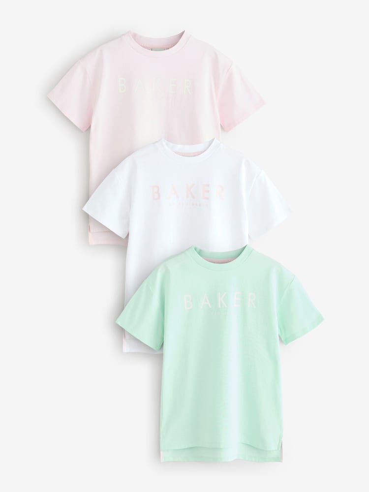 Baker By Ted Baker Oversized Graphic Print T-Shirts 3 Pack - Image 1 of 1