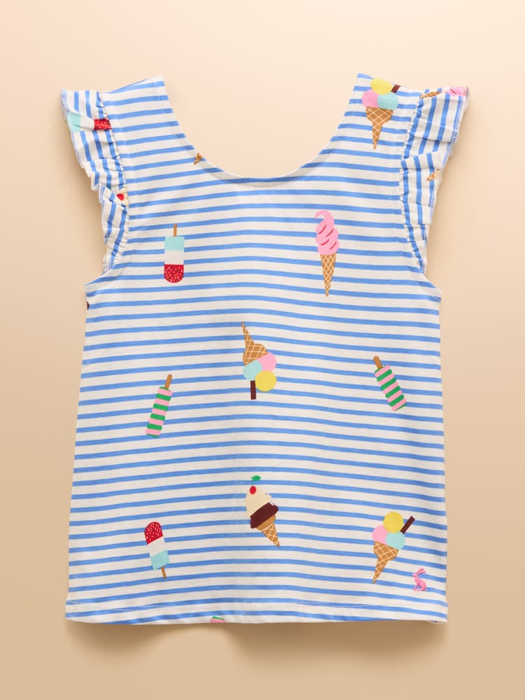 Joules Butterfly Blue/Yellow Pack of Two Frill Vests - Image 2 of 10