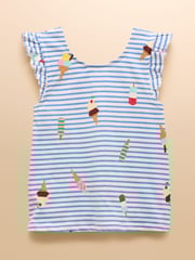 Joules Butterfly Blue/Yellow Pack of Two Frill Vests - Image 4 of 10
