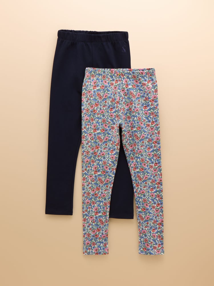 Joules Deedee Navy Pack of Two Jersey Leggings - Image 1 of 9