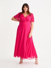 Scarlett & Jo Pink Isabelle Solid Float Sleeve Maxi Dress - Image 1 of 5