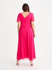 Scarlett & Jo Pink Isabelle Solid Float Sleeve Maxi Dress - Image 2 of 5